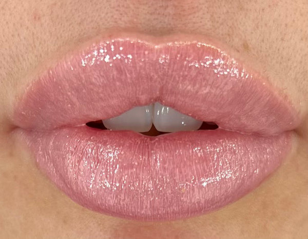stunning pink lips on my c Pretty in Ultra Pale Pink Lip Gloss – Life Mars Beauty cushioned formula for a